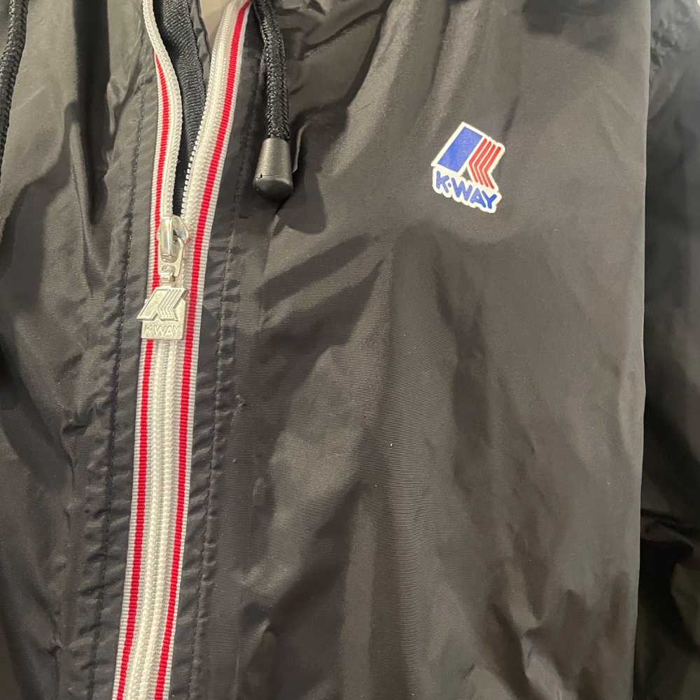New K-way black nylon French Italian rainwear retail $287 M Unisex - Picture 5 of 7